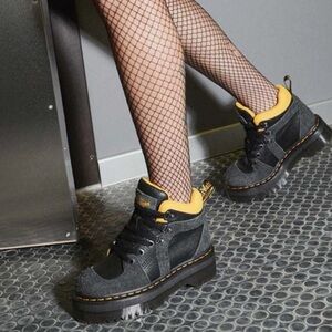 Womens*Dr. Martens*Zuma Leather and Suede Hiker*5-11*Black Yellow*Doc Marten 10